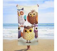 ERSTSNCK Owls Birds Beach Towel Oversized 31" X 63" Absorbent Towels Quick Dry Pool Towel Lightweight Bath Towels Sandproof Beach Blanket for Gym Swimming Sports Travel Gifts