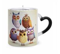 ERSTSNCK Owls Birds Color Changing Mug Heat Changing Coffee Mugs Funny Magic Cup Heat Sensitive Travel Mug Novelty Coffee Cups Personalized Customized Gift Idea for Men & Women 11 Oz