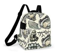 ERSTSNCK Oysters And Shells Small Backpack for Women Mini Backpack Purse Travel Fashion Roomy Shoulder Handbag