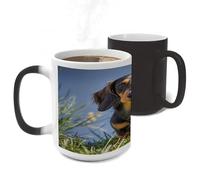 ERSTSNCK Pad Dachshund Color Changing Mug Heat Changing Coffee Mug Funny Magic Cup Heat Sensitive Travel Mugs Novelty Coffee Cups Personalized Customized Gift for Men Women 11 Oz
