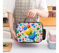 ERSTSNCK Paint Splatter Pattern Insulated Lunch Bag for Women Lunch Box Large Capacity, Leakproof Tote with Detachable Handles- 5-Hour Cold/Hot Retention Cooler Bag for Office, Picnic, Camping