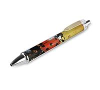 ERSTSNCK Paint Spotted Ladybug Black Ballpoint Pens Fine Point (0.5mm) Black Ink Pen Retractable Ball Point Pens with Comfortable Full Grip for Journaling, And Office Writing Ideal 1 PCS