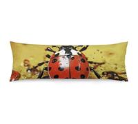 ERSTSNCK Paint Spotted Ladybug Body Pillow Pillowcase 20"x54" Lumbar Throw Pillow Covers with Hidden Zipper Breathable & Cozy Full Long Bodypillow Case Cover for Sleeping Bedroom Couch Sofa Decor