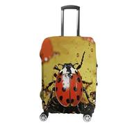 ERSTSNCK Paint Spotted Ladybug Luggage Suitcase Covers Elastic Washable Cute Luggage Protector Travel Suitcase Protective Cover For Adult (Fit 19-32 Inch Luggages) X-Large, white, M, Paint Spotted
