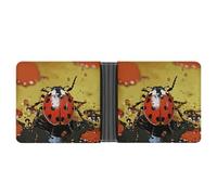 ERSTSNCK Paint Spotted Ladybug Wallet for Men Bifold Rfid Blocking Slim Money Clip Front Pocket Wallet Card Holder