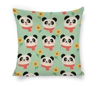 ERSTSNCK Pandan Pillow Covers 18"x18" Linen Throw Pillow Covers - Double Sided Decorative Square Cushion Cases for Sofa, Bed, Chair (No Insert Included)