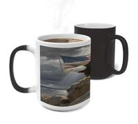 ERSTSNCK Patriotic American Eagle Color Changing Mug Heat Changing Coffee Mug Funny Magic Cup Heat Sensitive Travel Mugs Novelty Coffee Cups Personalized Customized Gift for Men Women 11 Oz