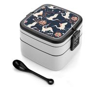 ERSTSNCK Peach And White Bento Box 1000ml Leak Proof Lunch Container with Removable Dividers & Spoon - BPA-Free PP Stackable Lunch Box for Work, Office, Picnic, Travel, Dining Out