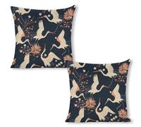 ERSTSNCK Peach and White Pillow Covers 18"x18"（2pcs） Linen Throw Pillow Covers - Double Sided Decorative Square Cushion Cases for Sofa, Bed, Chair (No Insert Included)