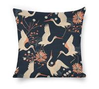 ERSTSNCK Peach and White Pillow Covers 18"x18" Linen Throw Pillow Covers - Double Sided Decorative Square Cushion Cases for Sofa, Bed, Chair (No Insert Included)