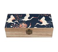 ERSTSNCK Peach And White Wooden Storage Box Elegant Retro Jewelry Box with Hinged Lid Decorative Keepsake Boxes Decor Handmade Organizer Boxes for Wedding, Party, Gift, Diy Craft, Home Decor