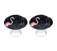 ERSTSNCK Peach Flamingo Style Cabinet Knobs, 2-Pack Silver Stainless Steel Drawer Pulls with Screws, Elegant Hardware for Dressers, Kitchen,Cabinets & Desks