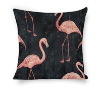 ERSTSNCK Peach Flamingo Style Pillow Covers 18"x18" Linen Throw Pillow Covers - Double Sided Decorative Square Cushion Cases for Sofa, Bed, Chair (No Insert Included)