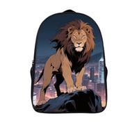 ERSTSNCK Peacock Laptop Backpack for Travel Work, 16In Cute Bookbag, Computer Backpack, Casual Daypack, African Lion, 40x28x16cm