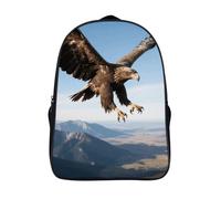 ERSTSNCK Peacock Laptop Backpack for Travel Work, 16In Cute Bookbag, Computer Backpack, Casual Daypack, Eagle in the Sky, 40x28x16cm