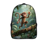 ERSTSNCK Peacock Laptop Backpack for Travel Work, 16In Cute Bookbag, Computer Backpack, Casual Daypack, Running Monkey, 40x28x16cm