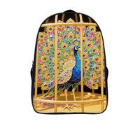 ERSTSNCK Peacock Laptop Backpack for Travel Work, 16In Cute Bookbag, Computer Backpack, Casual Daypack, Peacock, 40x28x16cm