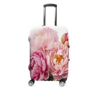 ERSTSNCK Peony Flowers Blossom Luggage Suitcase Covers Elastic Washable Cute Luggage Protector Travel Suitcase Protective Cover For Adult (Fit 19-32 Inch Luggages) X-Large, white, S, Peony Flowers