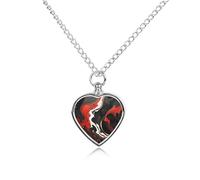 ERSTSNCK Pet Urn Necklace for Ashes Black And Red Marble Heart-Shaped Memorial Pendant with Filling Kit 27.6" Adjustable Chain Cremation Keepsake Jewelry for Dog Cat Sympathy Gift for Pets Lovers