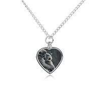 ERSTSNCK Pet Urn Necklace for Ashes Black Monkey Heart-Shaped Memorial Pendant with Filling Kit 27.6" Adjustable Chain Cremation Keepsake Jewelry for Dog Cat Sympathy Gift for Pets Lovers