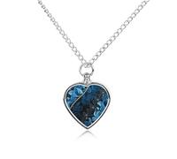 ERSTSNCK Pet Urn Necklace for Ashes Blue And Black Pattern Heart-Shaped Memorial Pendant with Filling Kit 27.6" Adjustable Chain Cremation Keepsake Jewelry for Dog Cat Sympathy Gift for Pets Lovers