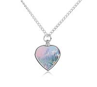 ERSTSNCK Pet Urn Necklace for Ashes Blue to Peach Gradient Heart-Shaped Memorial Pendant with Filling Kit 27.6" Adjustable Chain Cremation Keepsake Jewelry for Dog Cat Sympathy Gift for Pets Lovers