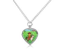 ERSTSNCK Pet Urn Necklace for Ashes Cat Cowboy Heart-Shaped Memorial Pendant with Filling Kit 27.6" Adjustable Chain Cremation Keepsake Jewelry for Dog Cat Sympathy Gift for Pets Lovers