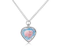 ERSTSNCK Pet Urn Necklace for Ashes Cloud - Candy Sheep Heart-Shaped Memorial Pendant with Filling Kit 27.6" Adjustable Chain Cremation Keepsake Jewelry for Dog Cat Sympathy Gift for Pets Lovers