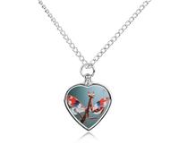 ERSTSNCK Pet Urn Necklace for Ashes Devil's Flower Mantis Heart-Shaped Memorial Pendant with Filling Kit 27.6" Adjustable Chain Cremation Keepsake Jewelry for Dog Cat Sympathy Gift for Pets Lovers