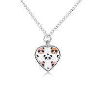 ERSTSNCK Pet Urn Necklace for Ashes Flat Design Style Heart-Shaped Memorial Pendant with Filling Kit 27.6" Adjustable Chain Cremation Keepsake Jewelry for Dog Cat Sympathy Gift for Pets Lovers