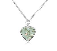 ERSTSNCK Pet Urn Necklace for Ashes Floral Pattern Style Heart-Shaped Memorial Pendant with Filling Kit 27.6" Adjustable Chain Cremation Keepsake Jewelry for Dog Cat Sympathy Gift for Pets Lovers