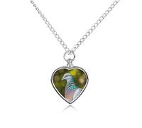 ERSTSNCK Pet Urn Necklace for Ashes Grey Pigeon Heart-Shaped Memorial Pendant with Filling Kit 27.6" Adjustable Chain Cremation Keepsake Jewelry for Dog Cat Sympathy Gift for Pets Lovers