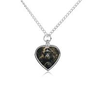 ERSTSNCK Pet Urn Necklace for Ashes Monkey in Jungle Heart-Shaped Memorial Pendant with Filling Kit 27.6" Adjustable Chain Cremation Keepsake Jewelry for Dog Cat Sympathy Gift for Pets Lovers