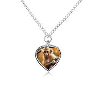 ERSTSNCK Pet Urn Necklace for Ashes Monkey on Tree Heart-Shaped Memorial Pendant with Filling Kit 27.6" Adjustable Chain Cremation Keepsake Jewelry for Dog Cat Sympathy Gift for Pets Lovers