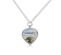 ERSTSNCK Pet Urn Necklace for Ashes Turtle Heart-Shaped Memorial Pendant with Filling Kit 27.6" Adjustable Chain Cremation Keepsake Jewelry for Dog Cat Sympathy Gift for Pets Lovers