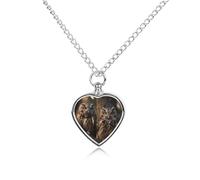 ERSTSNCK Pet Urn Necklace for Ashes Two Owls on The Tree Heart-Shaped Memorial Pendant with Filling Kit 27.6" Adjustable Chain Cremation Keepsake Jewelry for Dog Cat Sympathy Gift for Pets Lovers