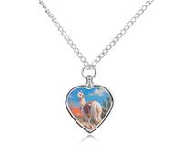 ERSTSNCK Pet Urn Necklace for Ashes White Alpaca Heart-Shaped Memorial Pendant with Filling Kit 27.6" Adjustable Chain Cremation Keepsake Jewelry for Dog Cat Sympathy Gift for Pets Lovers