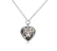 ERSTSNCK Pet Urn Necklace for Ashes White Tiger Photo Puzzle Heart-Shaped Memorial Pendant with Filling Kit 27.6" Adjustable Chain Cremation Keepsake Jewelry for Dog Cat Sympathy Gift for Pets Lovers