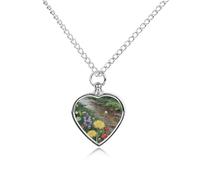 ERSTSNCK Pet Urn Necklace for Ashes Wildflowers Daisy Heart-Shaped Memorial Pendant with Filling Kit 27.6" Adjustable Chain Cremation Keepsake Jewelry for Dog Cat Sympathy Gift for Pets Lovers