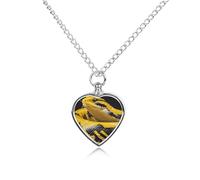 ERSTSNCK Pet Urn Necklace for Ashes Yellow And Black Pythons Heart-Shaped Memorial Pendant with Filling Kit 27.6" Adjustable Chain Cremation Keepsake Jewelry for Dog Cat Sympathy Gift for Pets Lovers