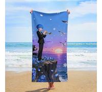 ERSTSNCK Petal Dance Anime Beach Towel Oversized 31" X 63" Absorbent Towels Quick Dry Pool Towel Lightweight Bath Towels Sandproof Beach Blanket for Gym Swimming Sports Travel Gifts