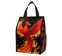 ERSTSNCK Phoenix Flame Insulated Lunch Bag Leakproof Insulated Cooler Bags Reusable Cooler Tote Foldable Lunchbox for Adult Women Men for Work Travel Picnic