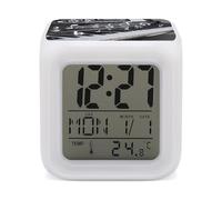 ERSTSNCK Piano Keys with Musical Notes Night Light Alarm Clock LED Display Alarms for Bedroom Smart Digital Alarm Clock Wtih 7 Colorful Ambient Lights Sleep Timer for Heavy Sleepers Simple Operation