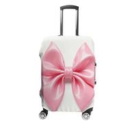 ERSTSNCK Pink Bow Luggage Suitcase Covers Elastic Washable Cute Luggage Protector Travel Suitcase Protective Cover For Adult (Fit 19-32 Inch Luggages), white, M, Pink Bow