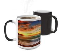 ERSTSNCK Pirate Ship in The Sunset Color Changing Mug Heat Changing Coffee Mug Funny Magic Cup Heat Sensitive Travel Mugs Novelty Coffee Cups Personalized Customized Gift for Men Women 11 Oz