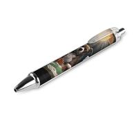 ERSTSNCK Playing Poker Dogs Black Ballpoint Pens Fine Point (0.5mm) Black Ink Pen Retractable Ball Point Pens with Comfortable Full Grip for Journaling, And Office Writing Ideal 1 PCS
