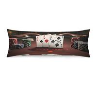 ERSTSNCK Poker Tournament Body Pillow Pillowcase 20"x54" Lumbar Throw Pillow Covers with Hidden Zipper Breathable & Cozy Full Long Bodypillow Case Cover for Sleeping Bedroom Couch Sofa Decor