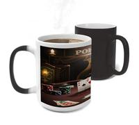ERSTSNCK Poker Tournament Color Changing Mug Heat Changing Coffee Mug Funny Magic Cup Heat Sensitive Travel Mugs Novelty Coffee Cups Personalized Customized Gift for Men Women 11 Oz