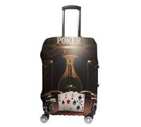 ERSTSNCK Poker Tournament Luggage Suitcase Covers Elastic Washable Cute Luggage Protector Travel Suitcase Protective Cover For Adult (Fit 19-32 Inch Luggages), white, Small, Poker Tournament