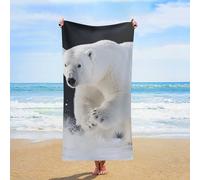 ERSTSNCK Polar Bear Beach Towel Oversized 31" X 63" Absorbent Towels Quick Dry Pool Towel Lightweight Bath Towels Sandproof Beach Blanket for Gym Swimming Sports Travel Gifts